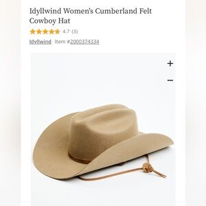 Tan women’s cowboy hat.